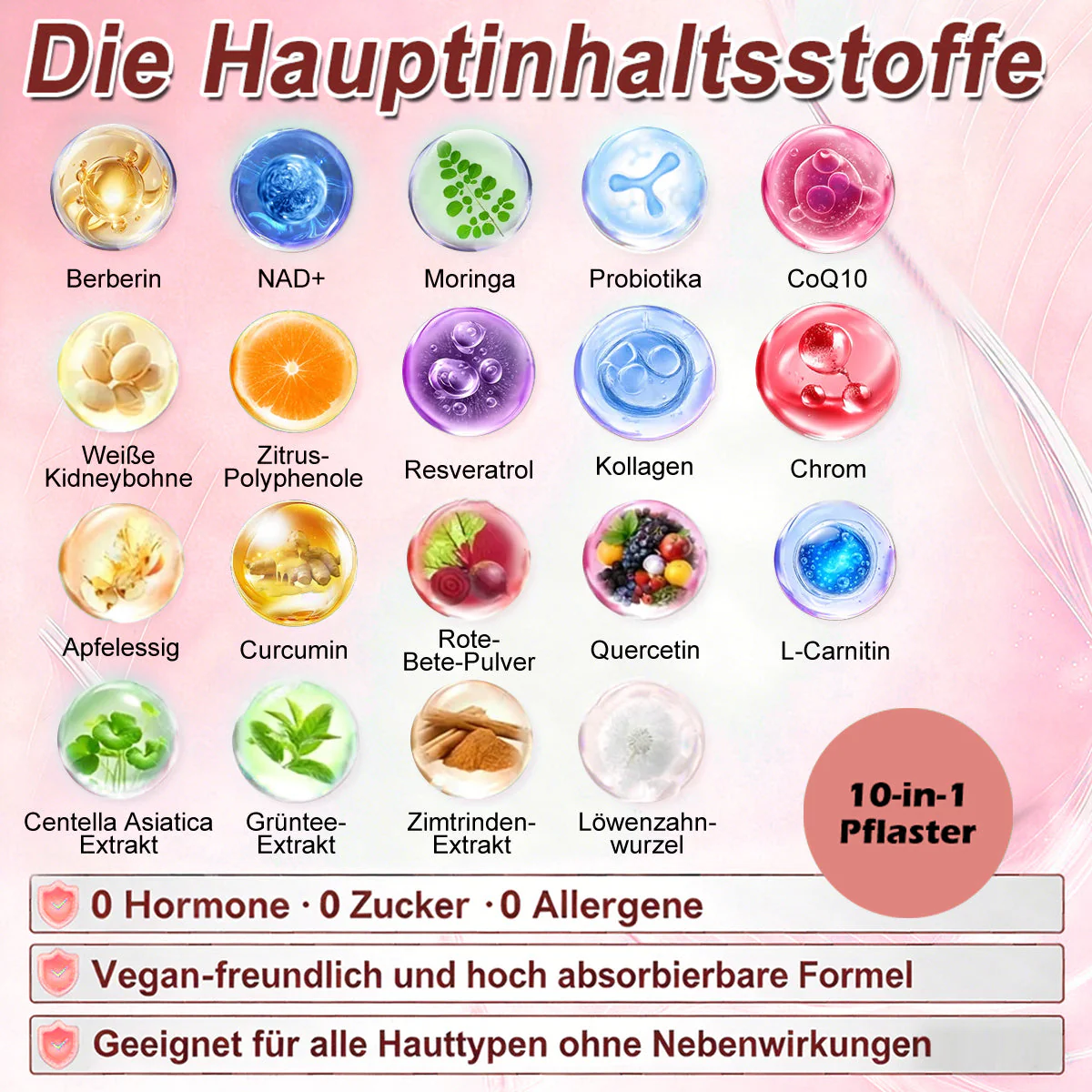 Offizieller Bestseller丨Purelora® Moringa Berberine NAD+ 10-in-1 Nano-Mikronadel-Patch (Nur einmal täglich, sichtbare Veränderungen in 7 Tagen) ✅ Für Übergewicht, lockere Haut, Diabetes, Schlafapnoe, Gelenkprobleme und mehr - Image 8