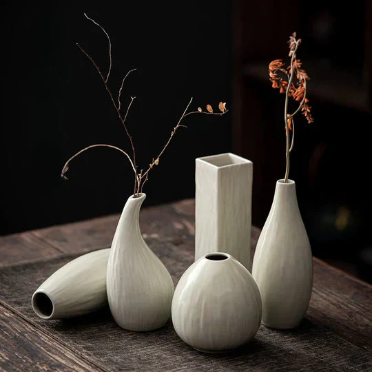 Classic White Ceramic Table Vase - Image 10