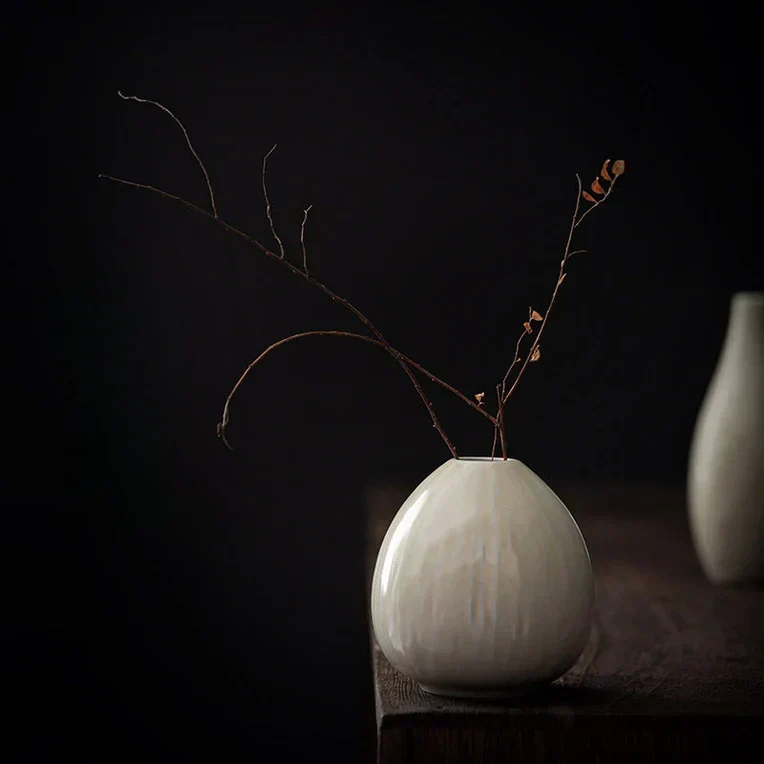Classic White Ceramic Table Vase - Image 16