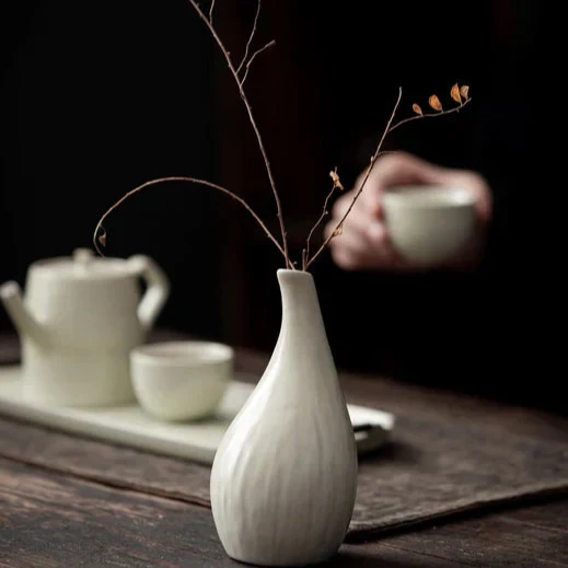 Classic White Ceramic Table Vase - Image 17
