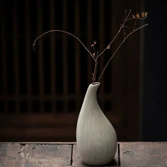Classic White Ceramic Table Vase - Image 8
