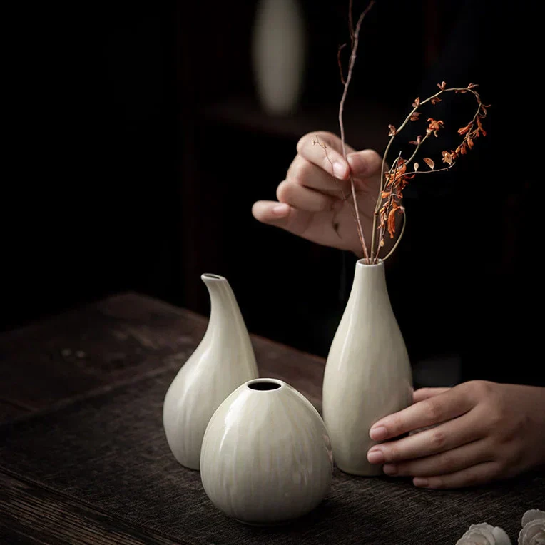 Classic White Ceramic Table Vase - Image 9