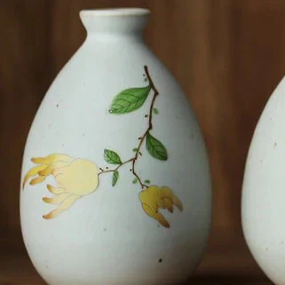 Hand Painted Vintage Floral Mini Vase - Image 3