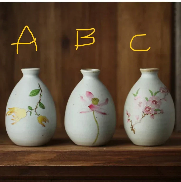 Hand Painted Vintage Floral Mini Vase - Image 4