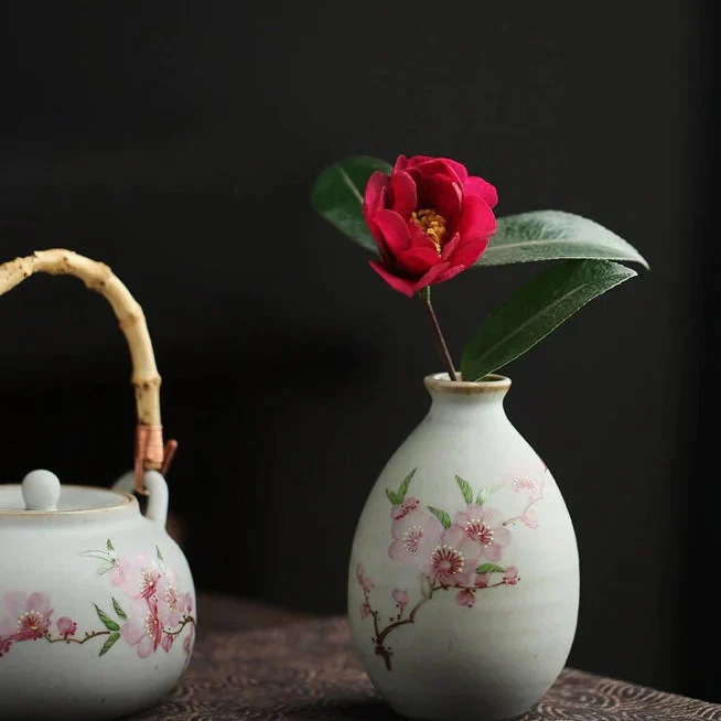 Hand Painted Vintage Floral Mini Vase - Image 8