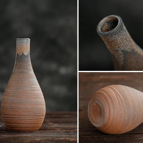 Handmade Classic Brown Table Vase Set - Image 7