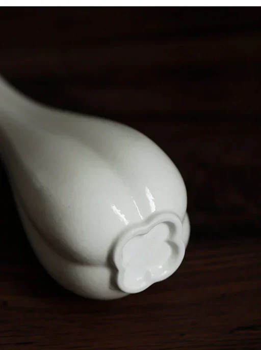 Handmade White Ceramic Tall Vase - Image 5