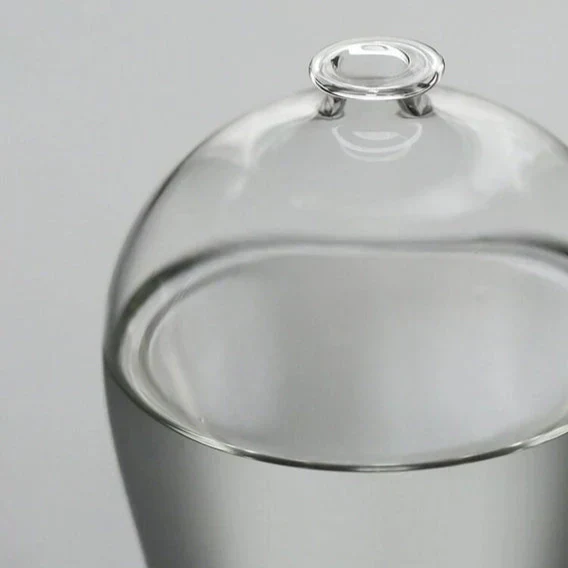 Large Handmade Clear Glass Vase - Image 5