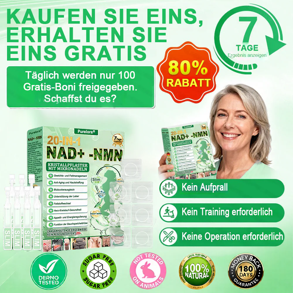 🔥 Neu eingetroffen | Purelora® Crystal Microneedle Nano-System mit NAD⁺-Aktivierung & 20-in-1 Slim- & Healthy-Patch-Lösung - Image 14