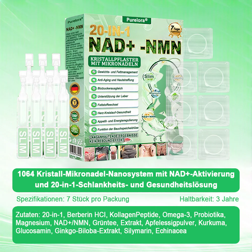 🔥 Neu eingetroffen | Purelora® Crystal Microneedle Nano-System mit NAD⁺-Aktivierung & 20-in-1 Slim- & Healthy-Patch-Lösung - Image 16
