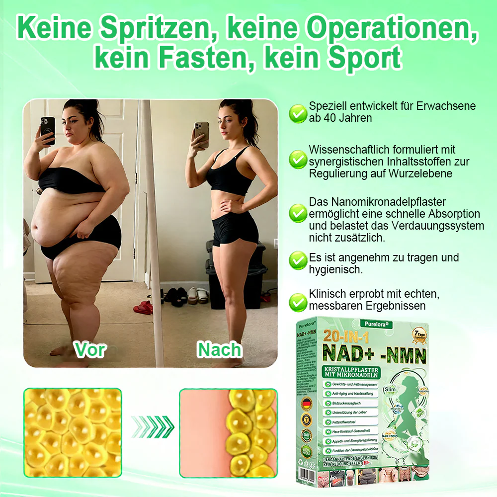 🔥 Neu eingetroffen | Purelora® Crystal Microneedle Nano-System mit NAD⁺-Aktivierung & 20-in-1 Slim- & Healthy-Patch-Lösung - Image 8